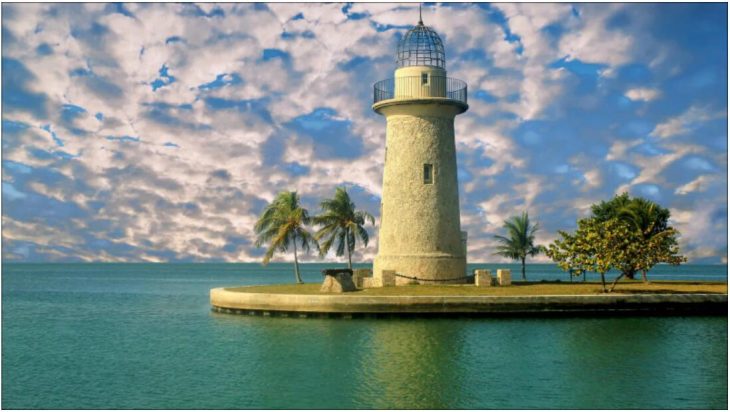 Lighthouse on one of the islands of Biscayne National Park